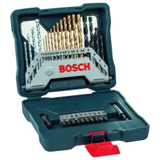 Kit de Pontas e Brocas em Titânio Bosch X-Line para parafusar e perfurar com 30 unidades