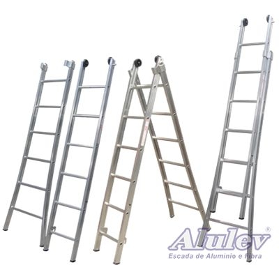 Escada Profissional Esticável Dupla - ED 3 em 1 - 6,60m