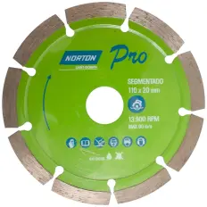 Disco de corte diamantado segmentado 110x20mm 13900RPM NORTON