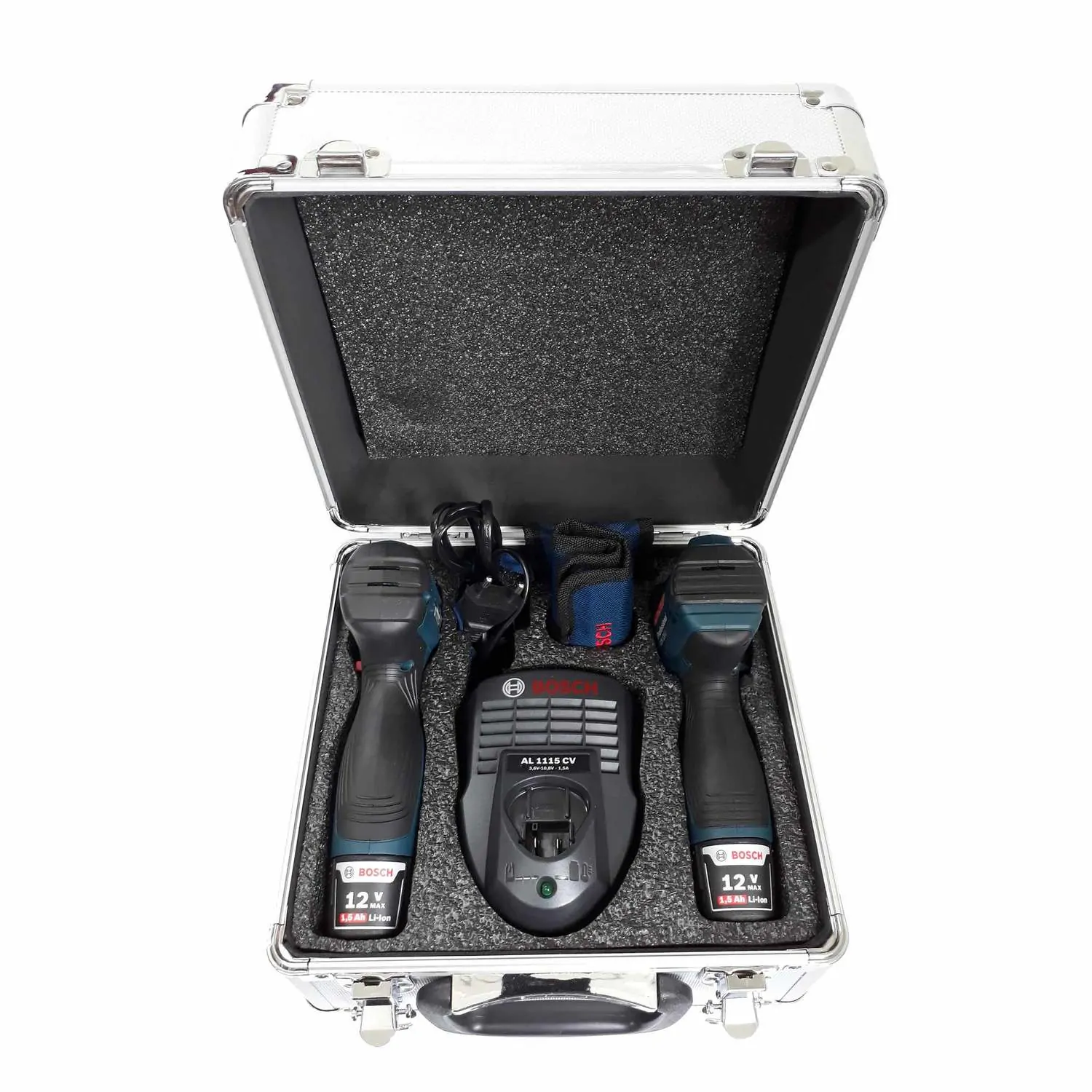 Furadeira e Parafusadeira GSR 120-LI + Chave de Impacto GDR 120-LI com Maleta de Aluminio + Kit Acessorios BOSCH
