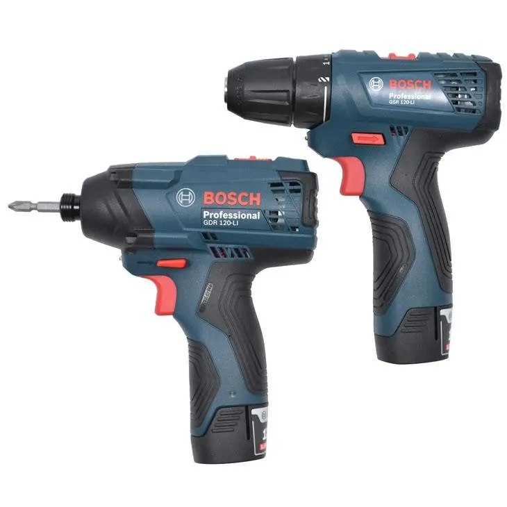 Furadeira e Parafusadeira GSR 120-LI + Chave de Impacto GDR 120-LI com Maleta de Aluminio + Kit Acessorios BOSCH