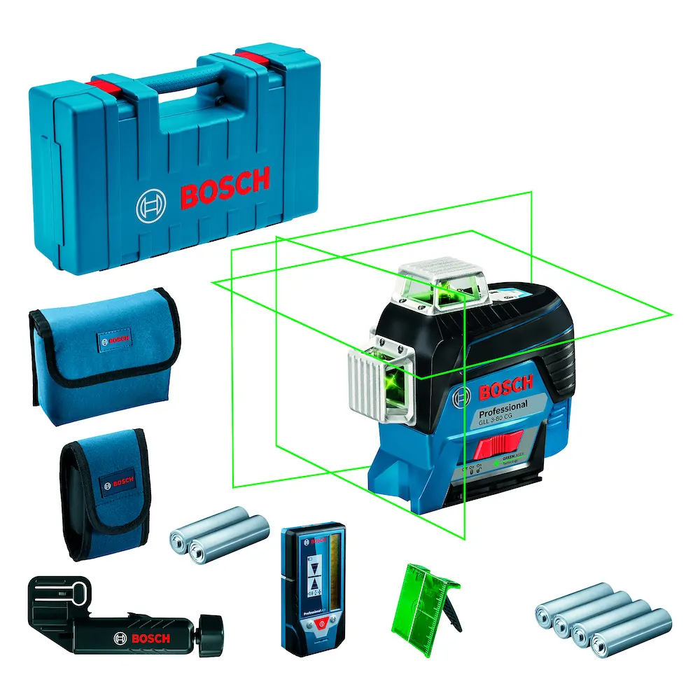 Nível a Laser Profissional GLL 3-80CG 120m 360º Verde C/ Receptor LR7 Bosch