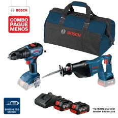 Serra Sabre a Bateria Bosch GSA 18V-LI + Parafusadeira e Furadeira de Impacto de ½