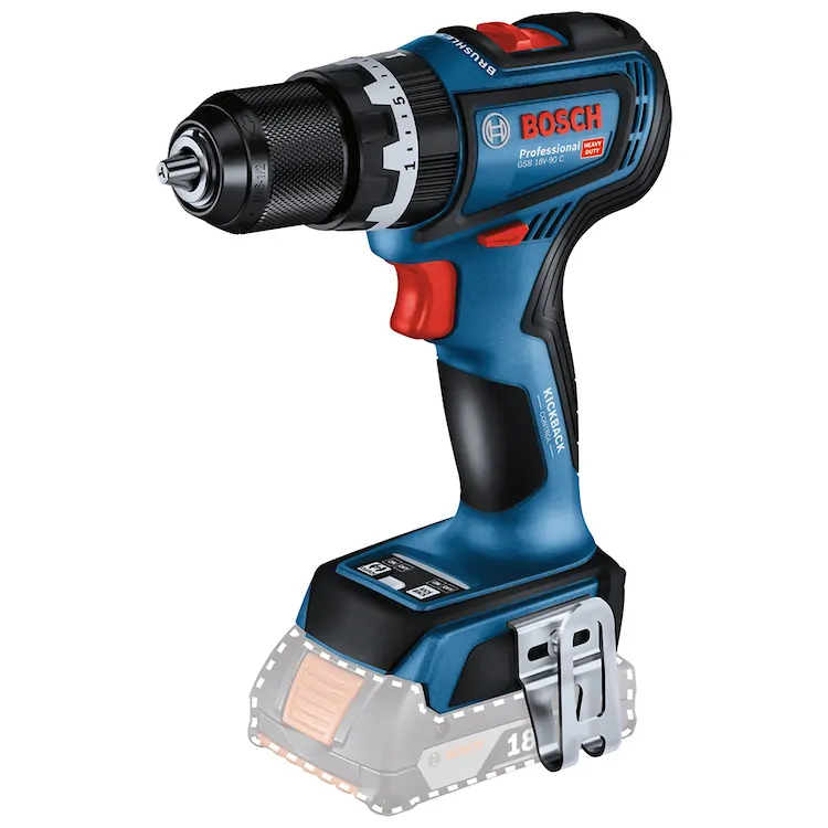 Furadeira de Impacto/Parafusadeira GSB 18V90 + Esmerilhadeira a bateria GWS 18V-11 S, com 2 baterias 18V 4,0Ah 1 carregador rápido bivolt