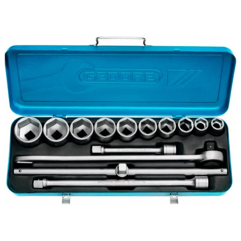 JOGO SOQUETE 3/4 SEXTAVADO (22-50MM) 14PCS - 32EMZ - GEDORE