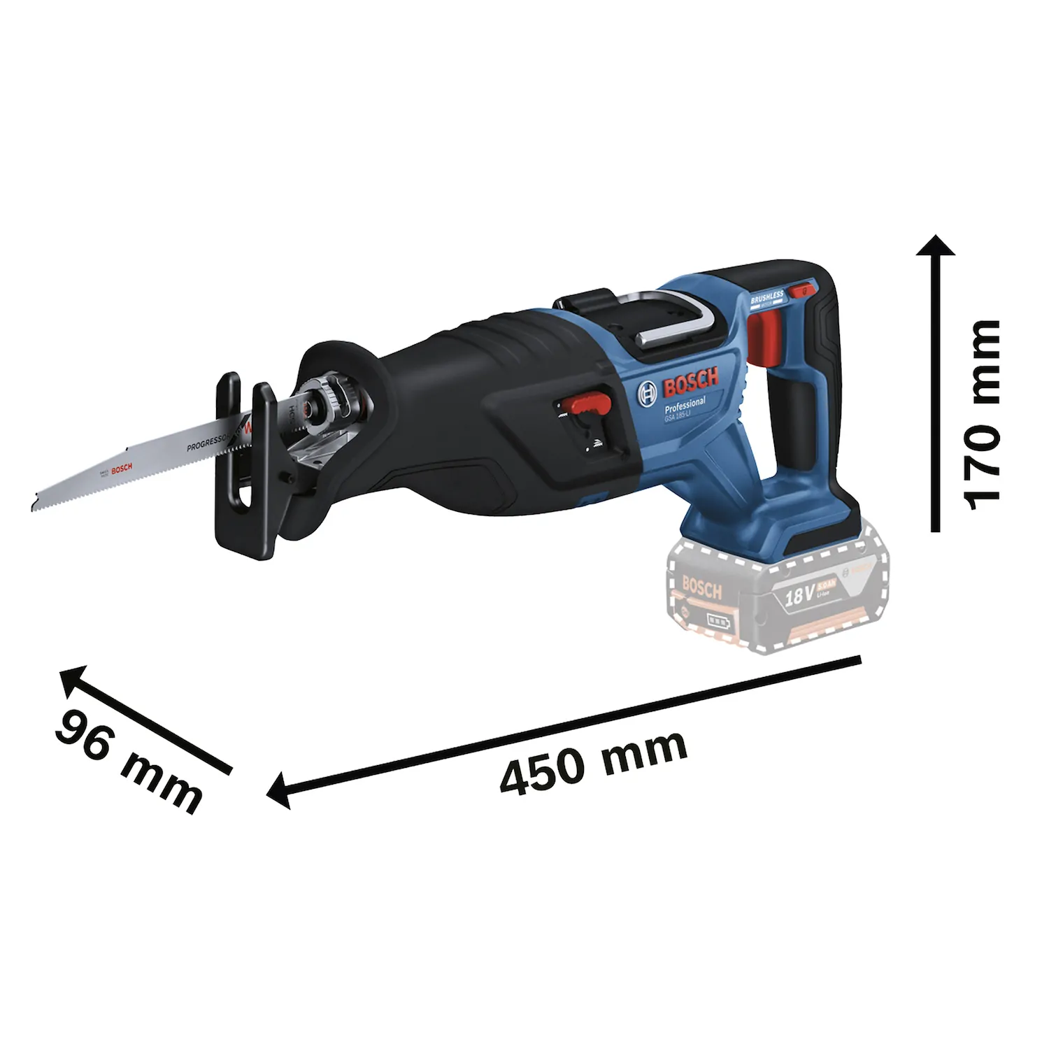 Serra Sabre a Bateria 18v GSA 185-LI Bosch sem Bateria e Carregador