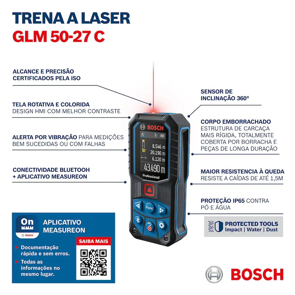 Trena Laser GLM 50-27 C 50 Metros com Bluetooth