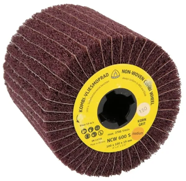 RODA DE MANTA ABRASIVA 100 X 100 X 19 NCW 600 S G-150 MEDIO KLINGSPOR