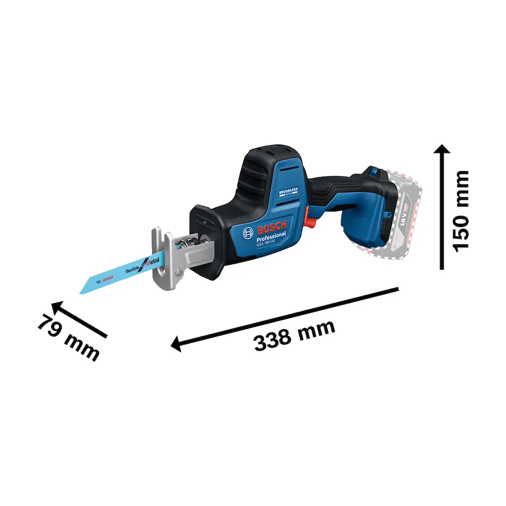 Serra Sabre GSA 18V-24 18V BRUSHLESS s/ Bateria e Carregador