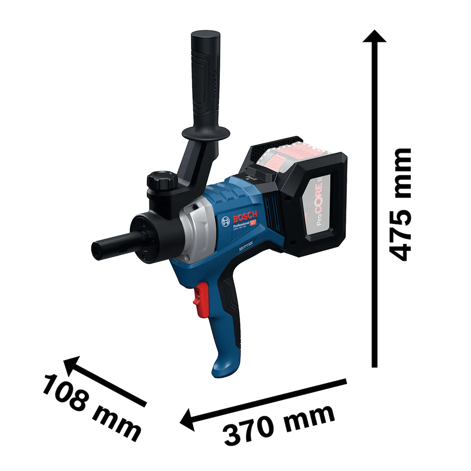 Misturador de concreto a bateria GRW 18V-120 s/ bateria e carregador