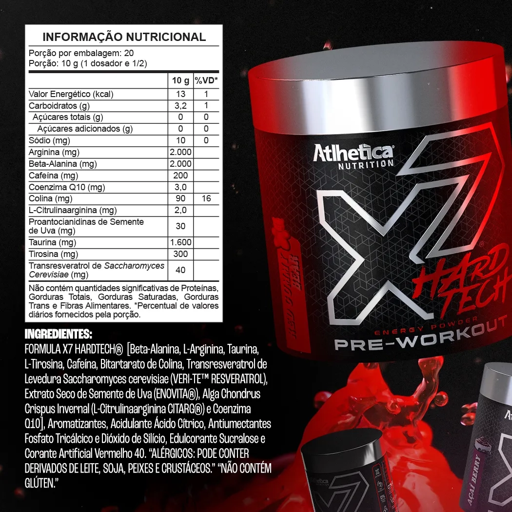 PRE-WORKOUT X7 Hard Tech 200g - Atlhetica Nutrition