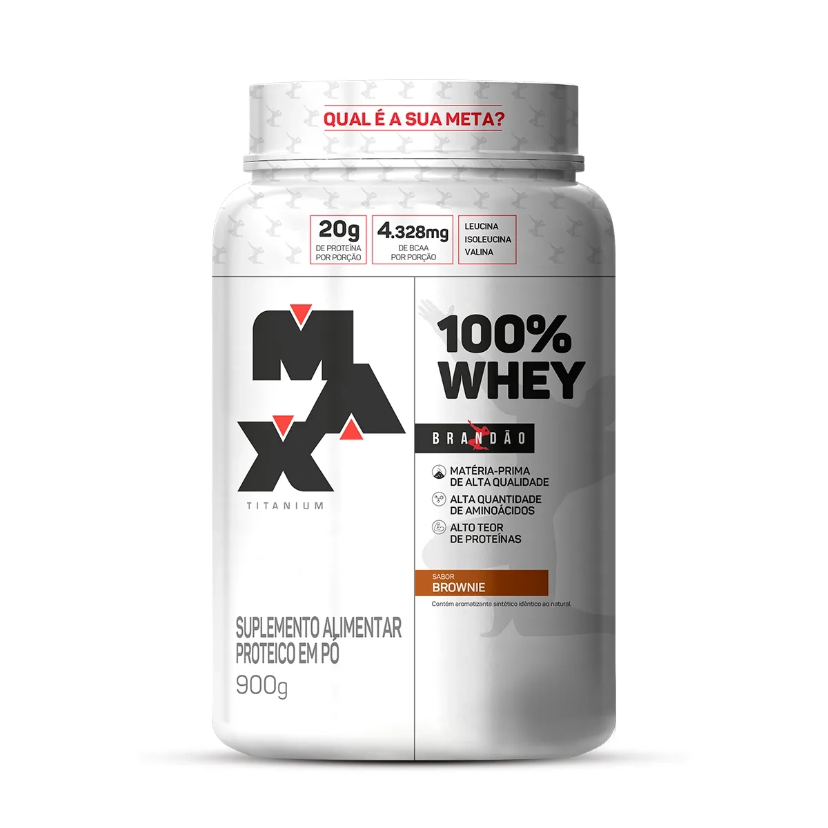 100% Whey Pote 900g Linha Rafael Brandão - Max Titanium