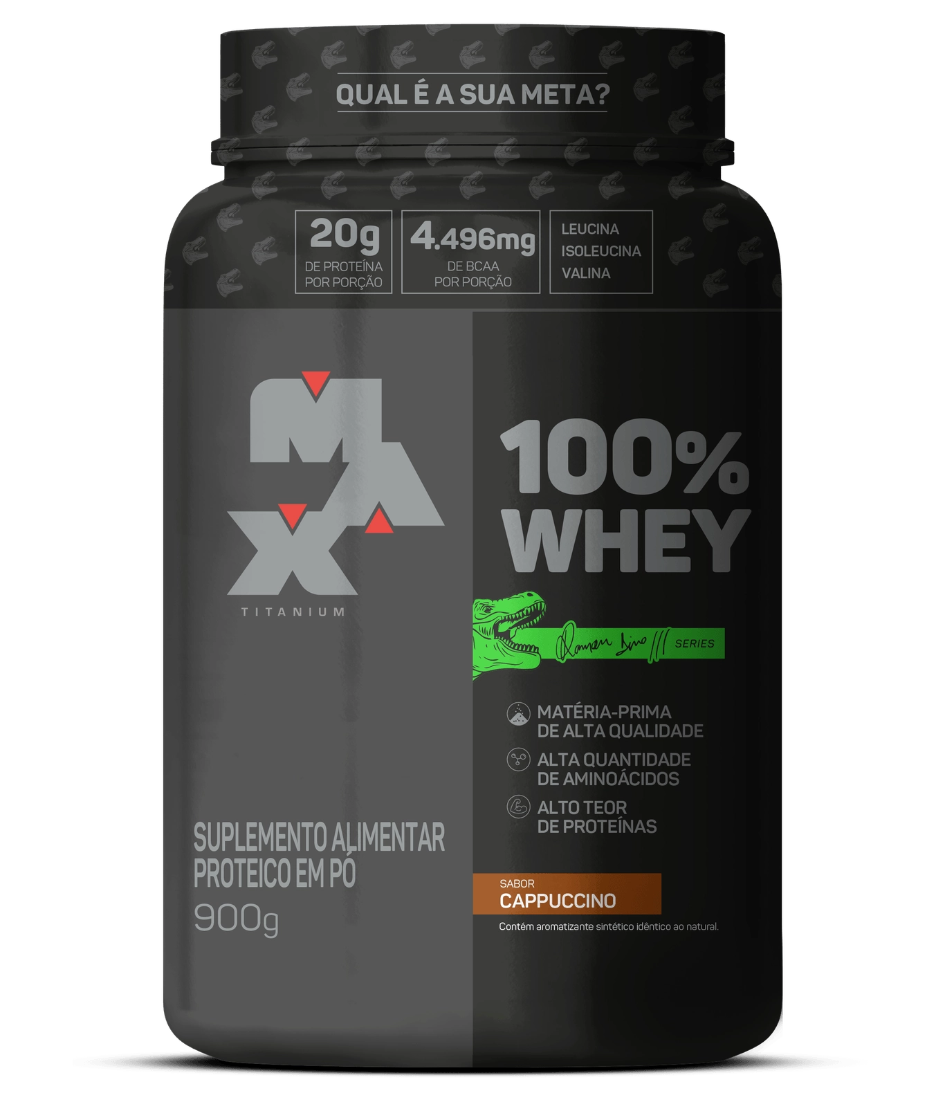 100% Whey Pote 900g Linha Ramon Dino - Max Titanium