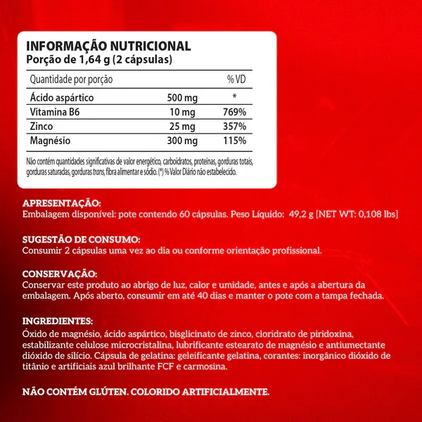 ZMA Testo Booster Pote 60 Cápsulas - Integralmedica