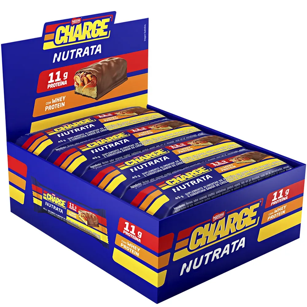 Nutrata Charge Protein Bar - Caixa 12 Barras de 45g cada