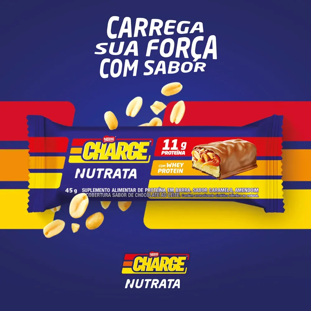 Nutrata Charge Protein Bar - Caixa 12 Barras de 45g cada
