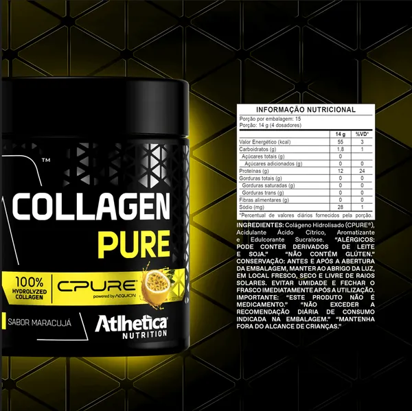 Collagen Pure Pote 210g ( 100% Colágeno Hidrolisado CPURE ) - Atlhetica Nutrition