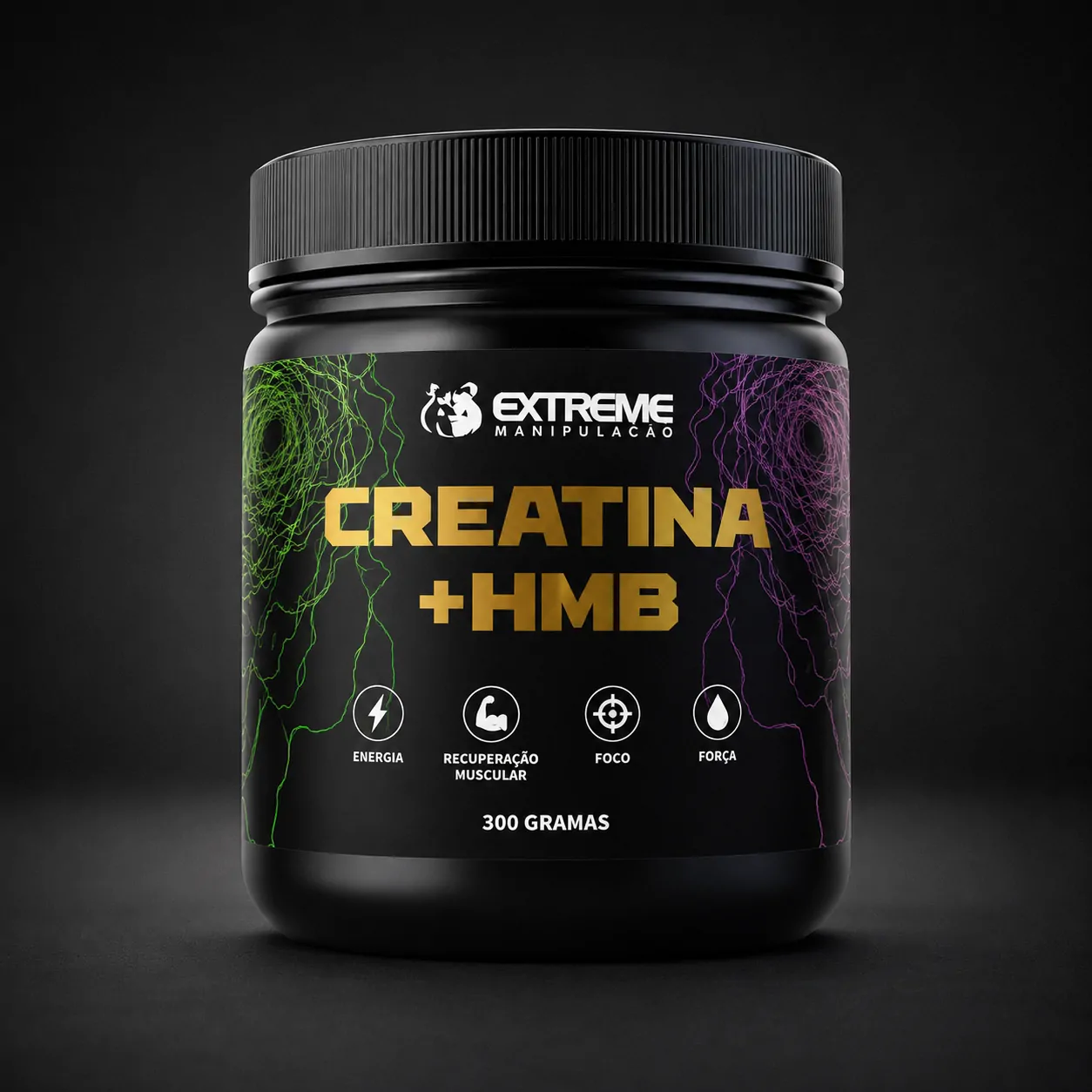 Creatina em Pó + HMB Em Pó Pote 300g ( 60 doses )