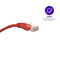 Patch Cord - Cat.5E UTP LSZH - 2,5m - Vermelho - Kit com 5 Unidades