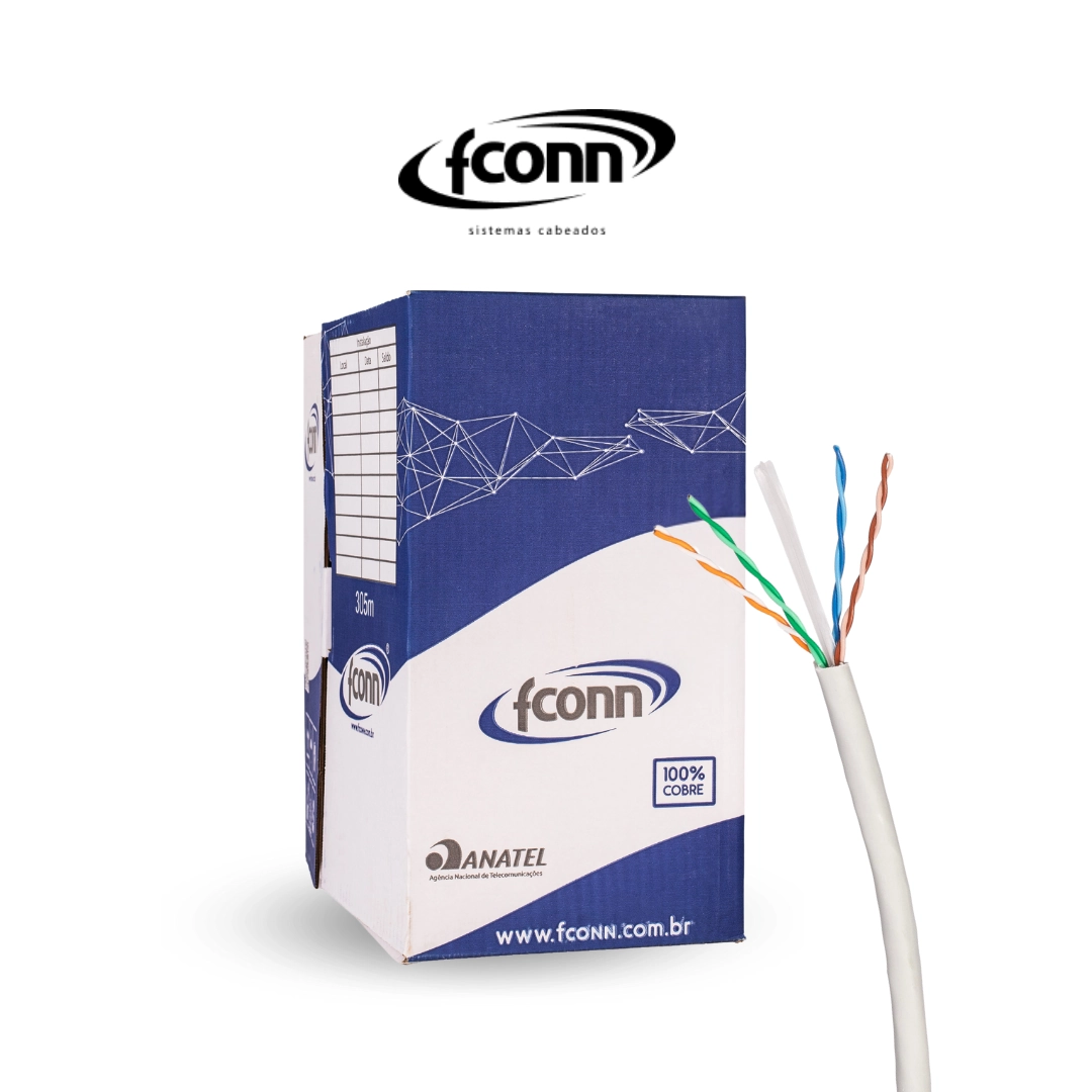 Cabo de Rede - Linha Premium - 4P U/UTP - 23AWG - CAT 6 HD-LSZH- Fconn - Vermelho