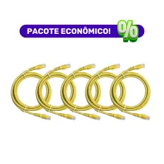 Patch Cord UTP - Cat. 5e - LSZH - 1m - Amarelo - Kit com 5 Unidades