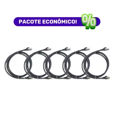 Patch Cord - F/UTP - Cat. 6 - 2,5m - Preto - Kit com 5 Unidades