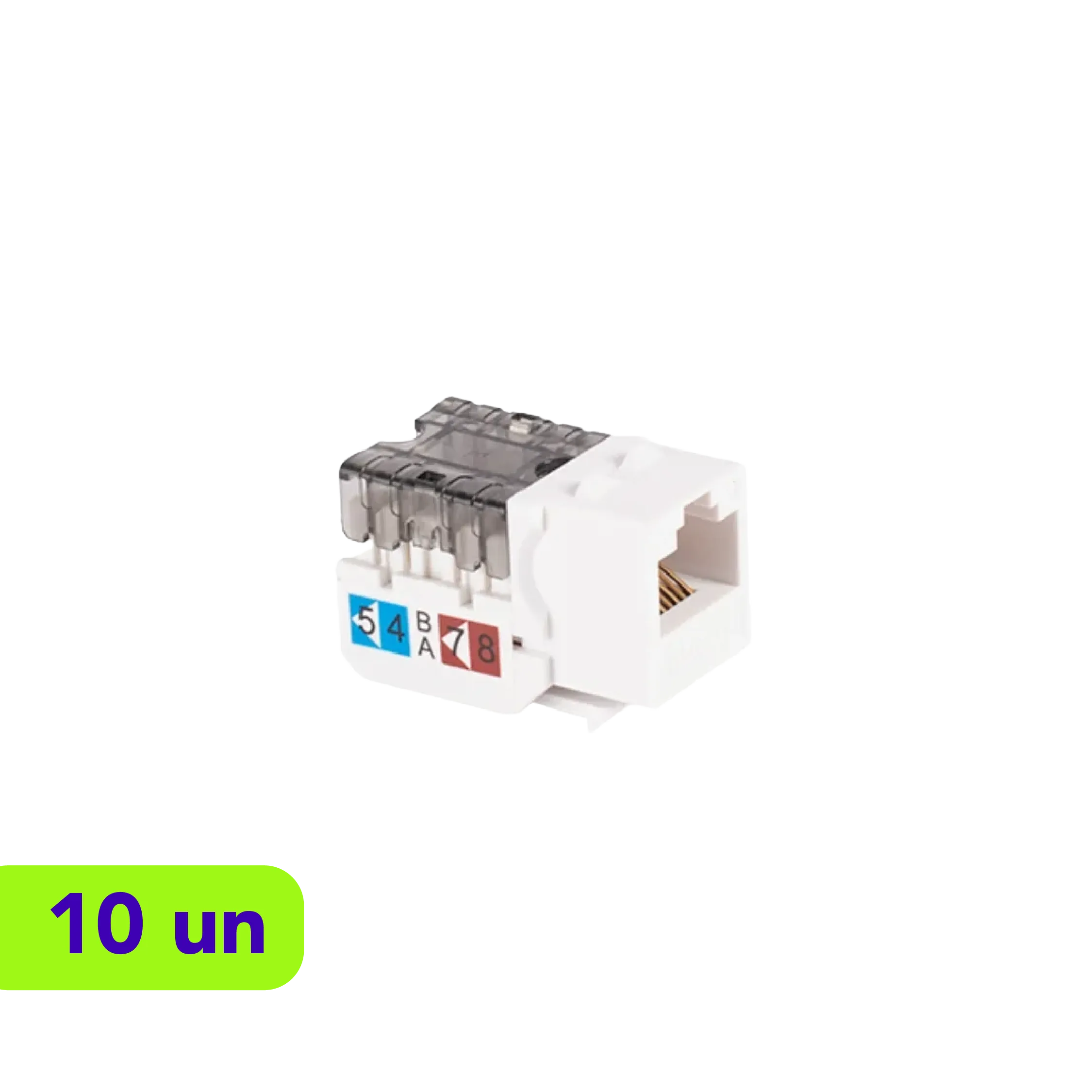 Conector Keystone - Slim - UTP Cat.6 - Fconn - Kit com 10 Unidades