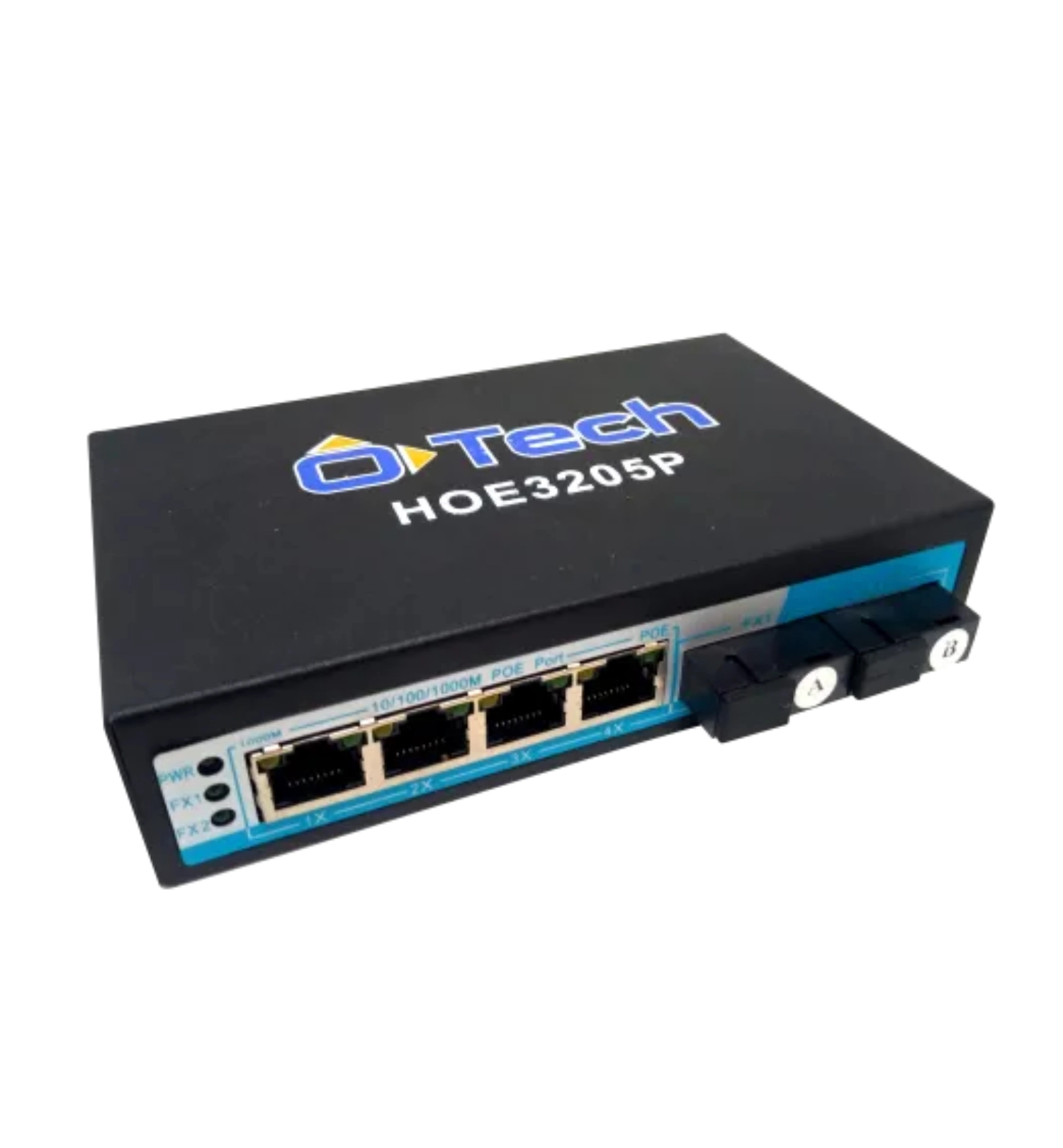 Switch O-tech HOE3205P - PoE - 4 Portas GIGA + 2 Portas de Fibra SM 20KM SC - Terzian