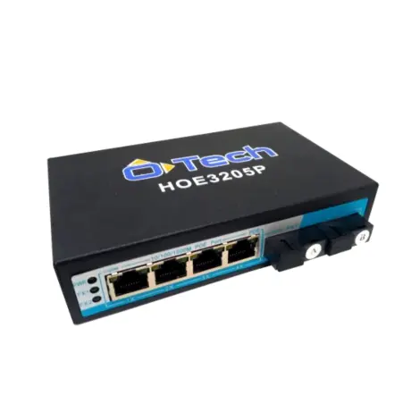 Switch O-tech HOE3205P - PoE - 4 Portas GIGA + 2 Portas de Fibra SM 20KM SC - Terzian
