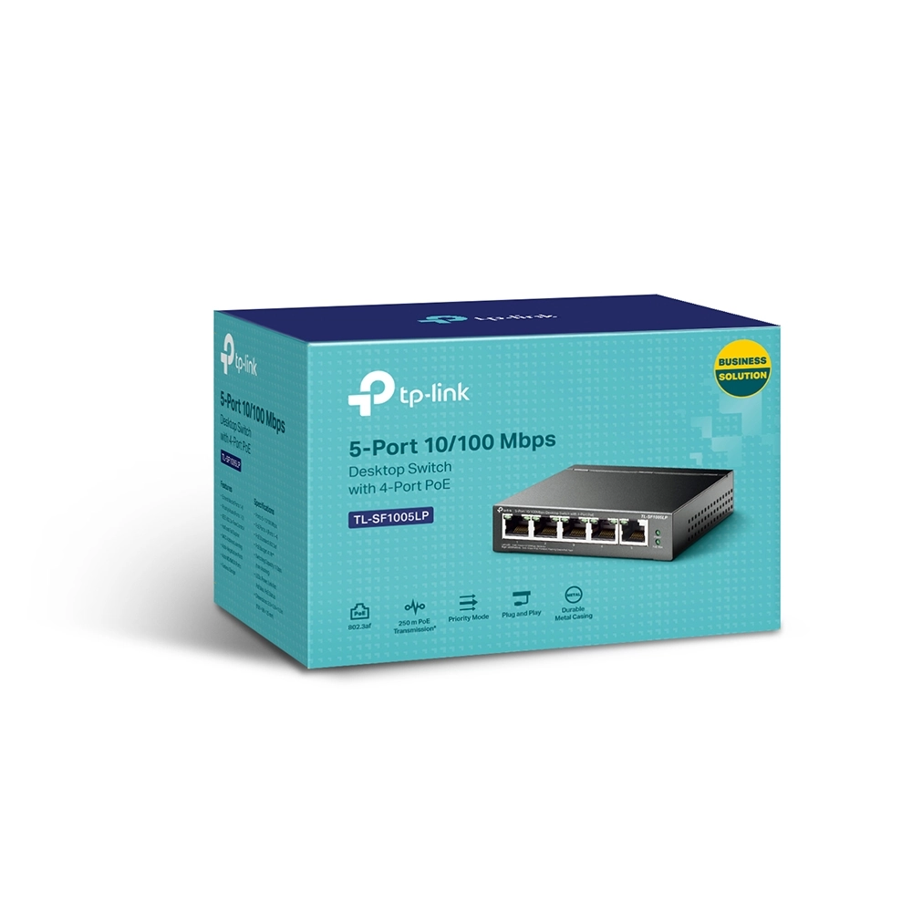Switch Fast Ethernet de Mesa de 5 Portas com 3 Portas PoE - TP Link