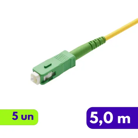 Cordão Óptico - BLI SPX SC-APC/SC-UPC - R&M - 5m - Kit com 5 unidades