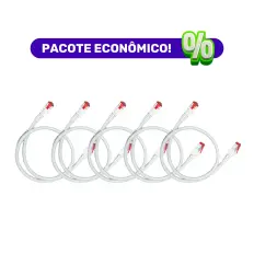 Patch Cord - S/FTP Cat. 6A - Blindado - LSZH - R&M - 0,5 m - Cinza - Kit com 5 Unidades