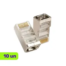 Conector Cat. 5e - FTP - RJ45 - Fconn - Kit com 10 Unidades