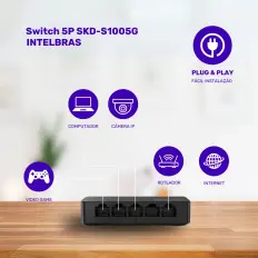 Switch 5P SKD-S1005G - Switch Não Gerenciavel 5 portas - Intelbras