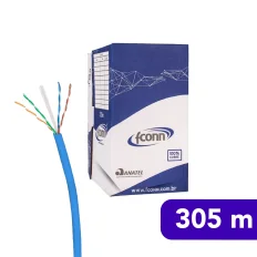 Cabo de Rede - 4 Pares - UTP - Cat. 6 - LSZH - Fconn - 305m - Azul