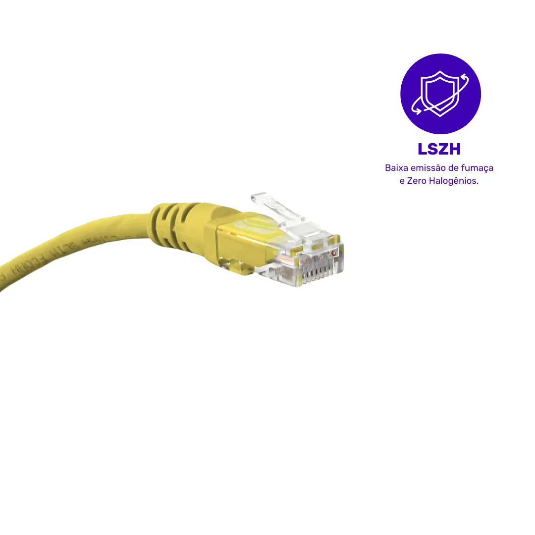 Patch Cord U/UTP LSZH Cat5e - 1m - Amarelo