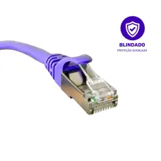 Patch Cord Blindado Cat.6A FTP LSZH - Fconn - 1,5m - Roxo