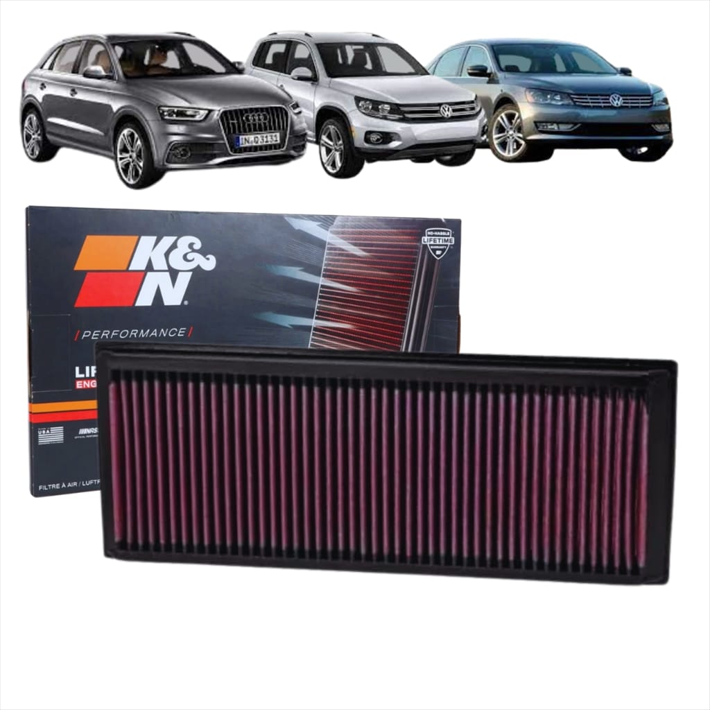 Filtro de Ar Esportivo K&N Jetta, Fusca, Passat, Tiguan, Audi 2010 a 2015
