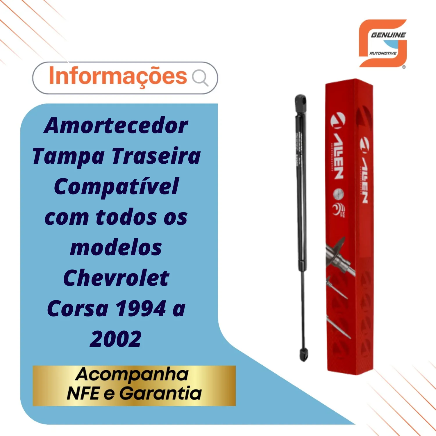 Amortecedor A Gás Tampa Traseira Porta-Malas Corsa 1994-2002