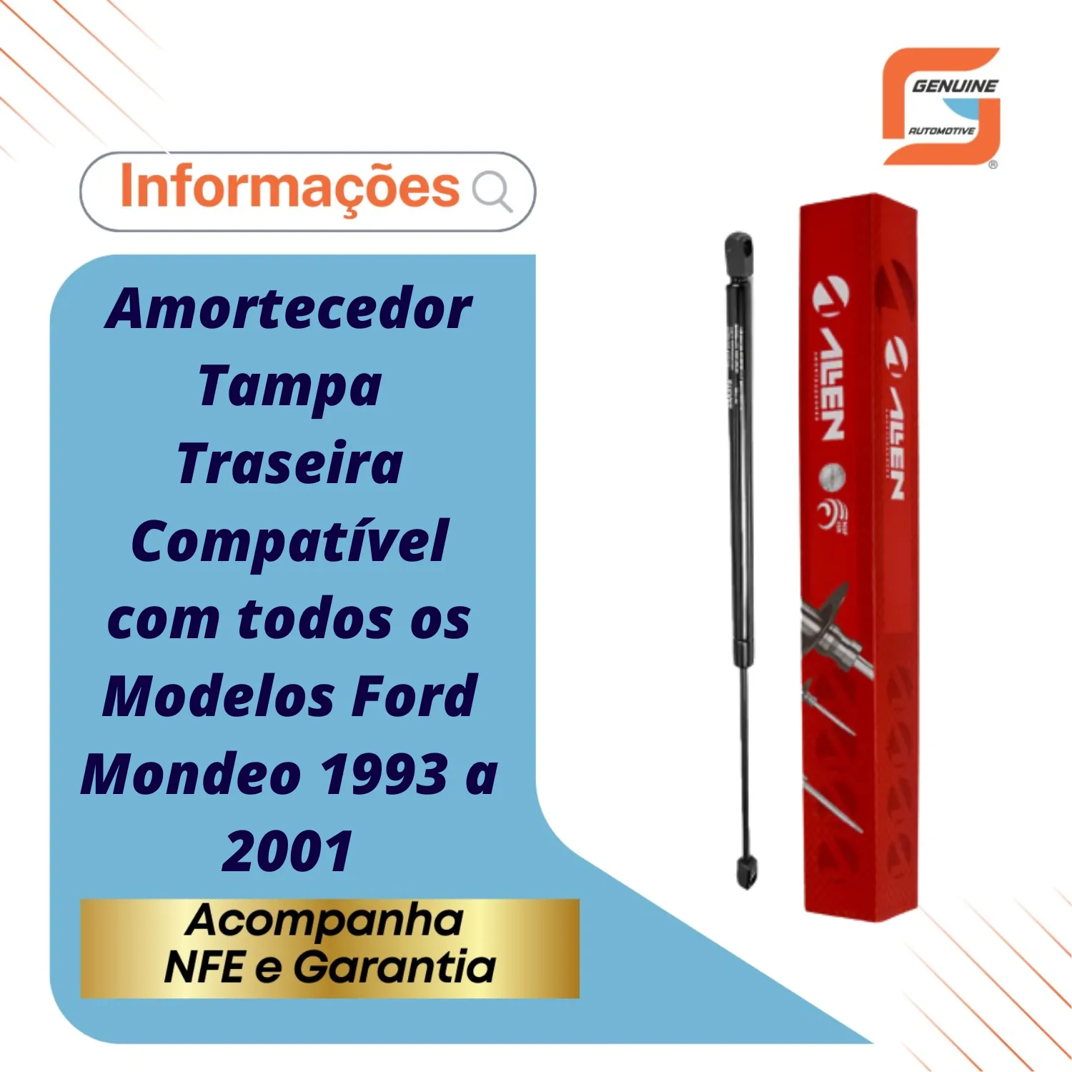 Amortecedor A Gás Tampa Porta-Malas Ford Mondeo 1993 a 2001