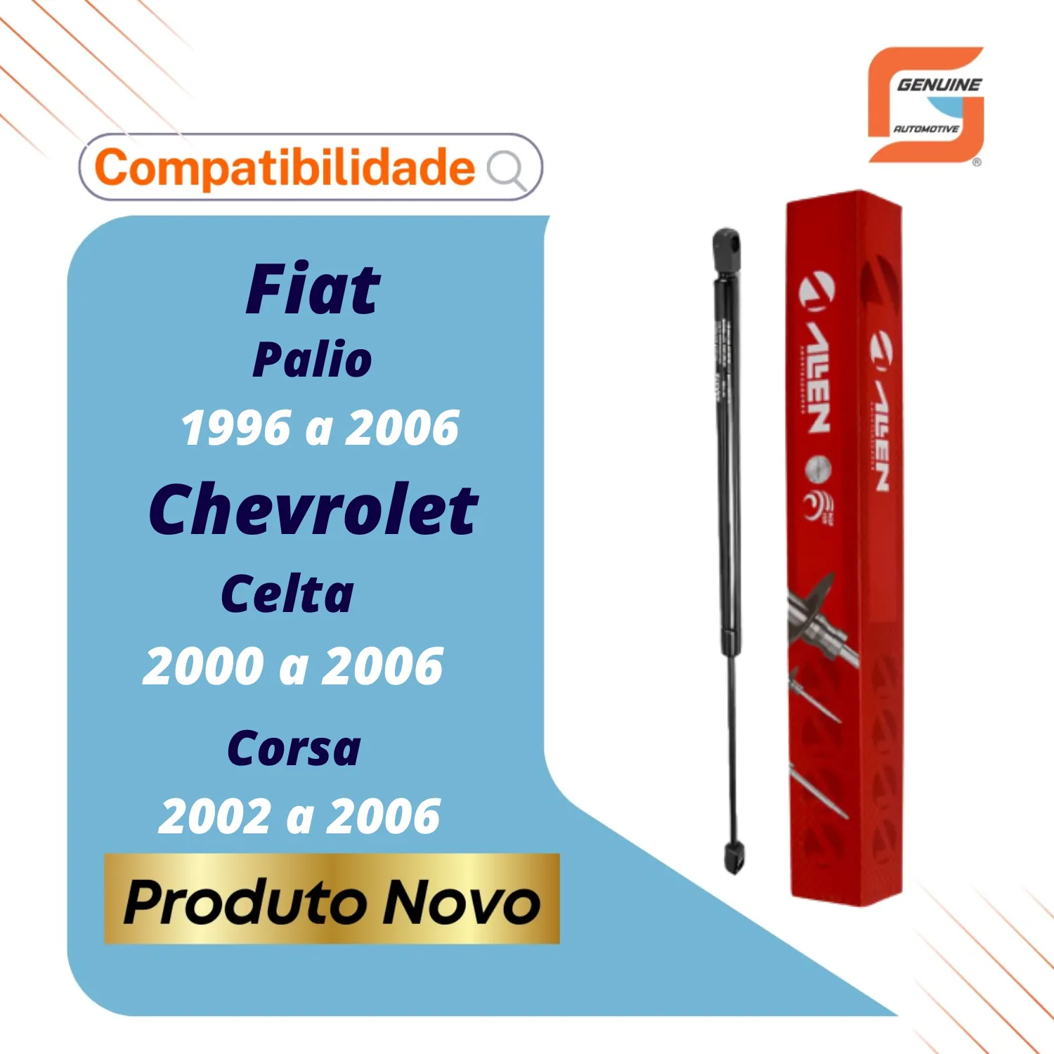 Amortecedor A Gás Tampa Traseira Gm Celta Corsa Fiat Palio