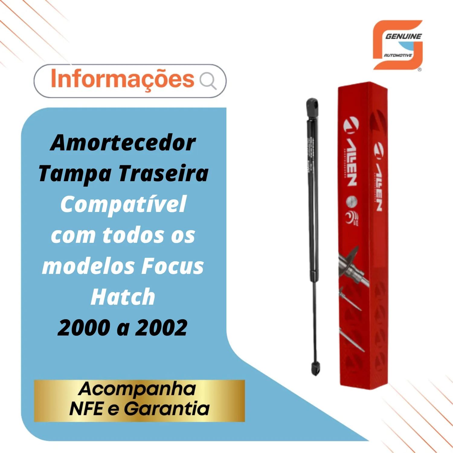 Amortecedor A Gás Tampa Traseira Focus Hatch 2000 a 2009