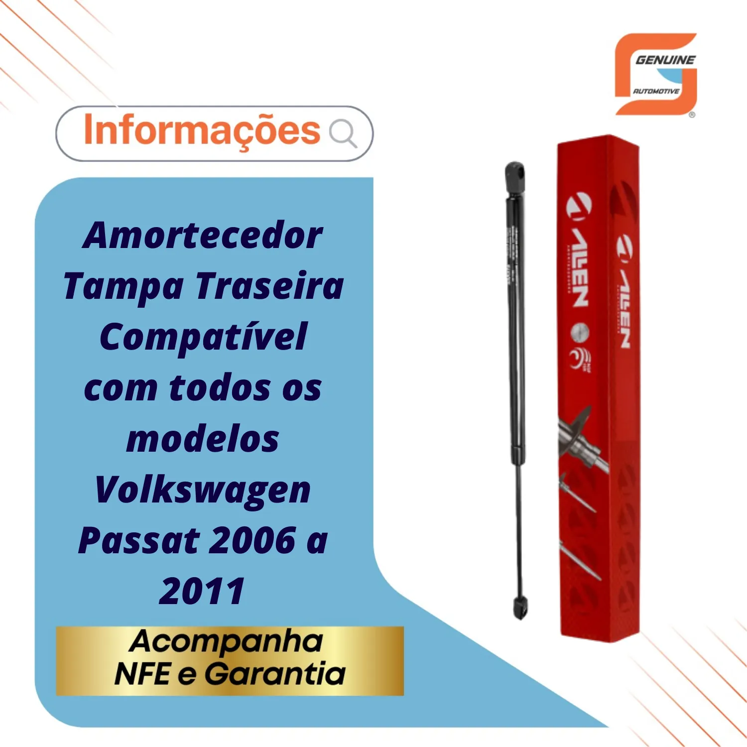 Amortecedor A Gás Da Tampa Porta-Malas Vw Passat 2006 a 2011