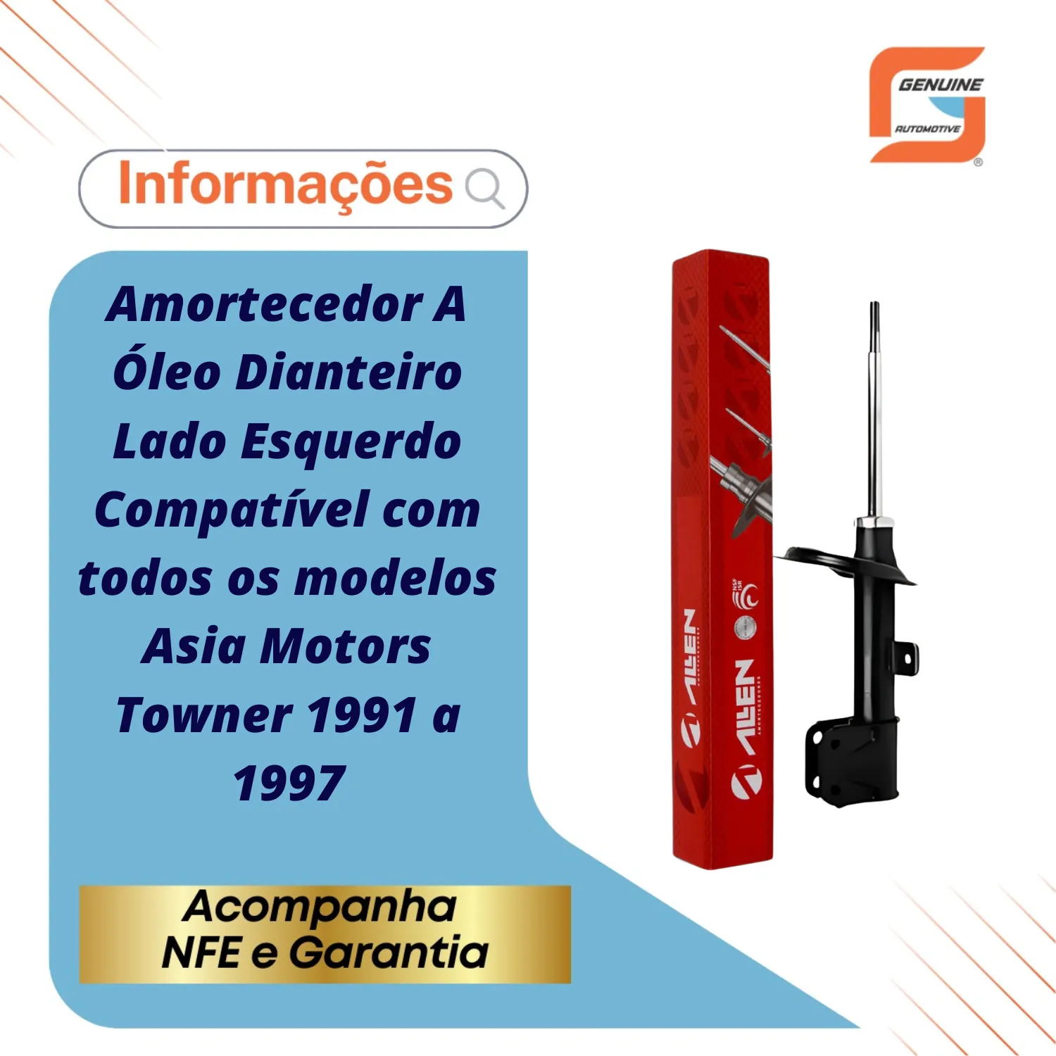 Amortecedor A Óleo Dianteiro Esquerdo Asia Towner 1991-1999