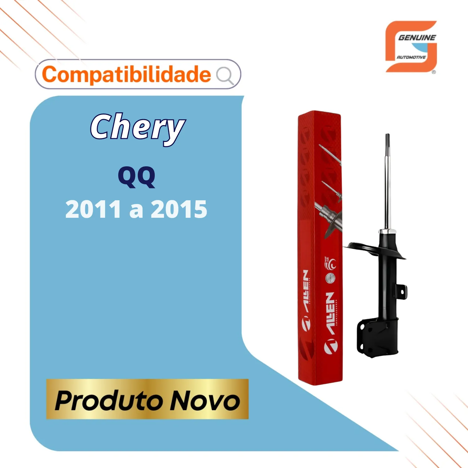 Amortecedor A Gás Dianteiro Esquerdo Chery QQ 2011 a 2015