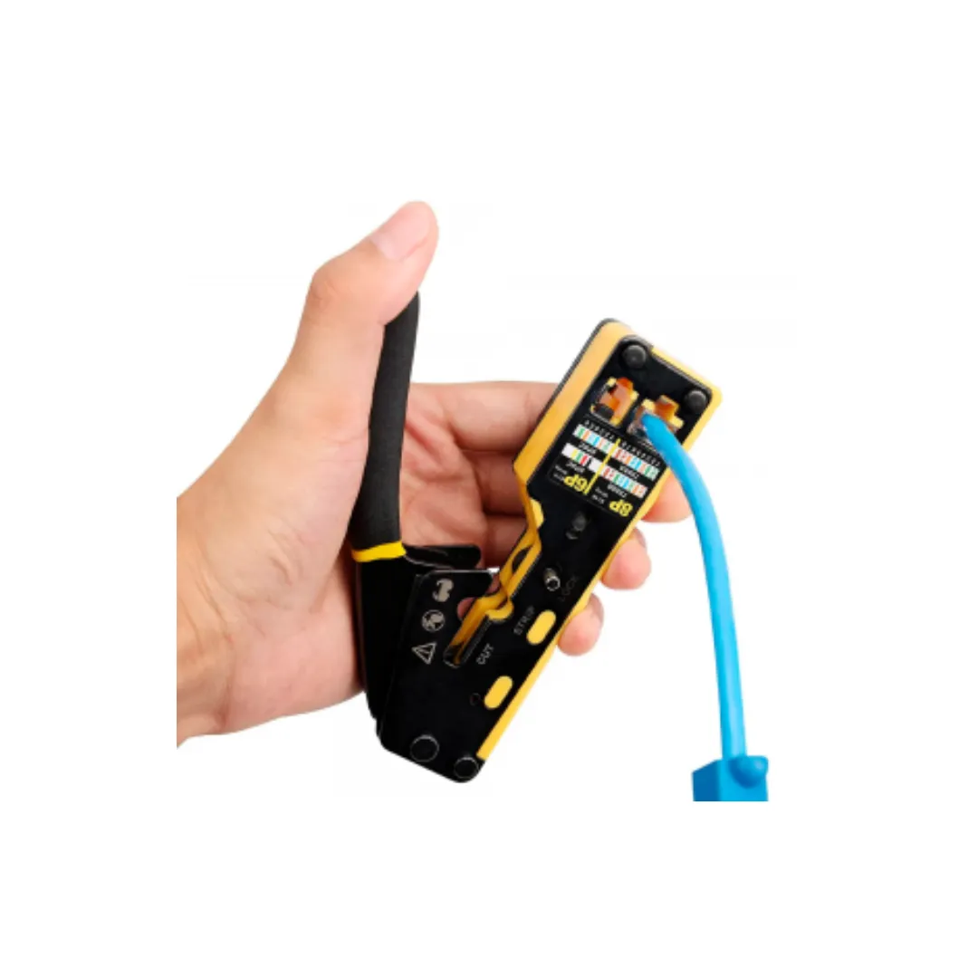 Alicate Crimpador 3 em 1 - Crimpador/Decapador/Cortador - FCRJ45CR