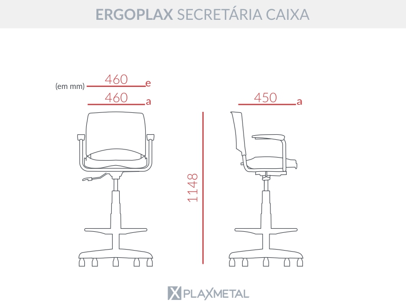 Cadeira Plaxmetal Ergoplax