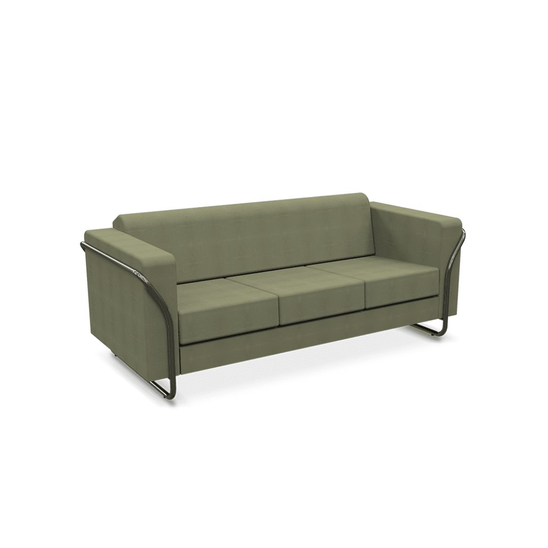 Sofá Espera / 3 Lugares / Estrutura tubular em aço