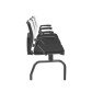 Brizza Longarina Tela Branco / 3 Lugares / Bases/Estruturas Metal Preto / Apoios de braço Fixo
