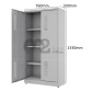 Armário de Aço - RAA408 - 2 portas com fechadura - Com 3 PRATELEIRAS REGULÁVEIS - 1330 x 760 x 330mm
